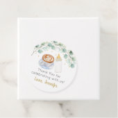 Baby brouwt koffie groen Baby shower Bedankjes Labels (In situ)
