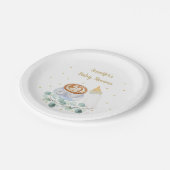 Baby brouwt koffie groen Baby shower Papieren Bordje (Gekanteld)