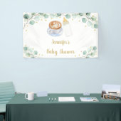 Baby brouwt koffie groen Baby shower Spandoek (Beurs)