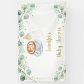 Baby brouwt koffie groen Baby shower Spandoek (Verticaal)