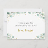 Baby brouwt koffie groen dank je bedankkaart (Achterkant)