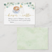 Baby brouwt koffie groen luier rafel informatiekaartje (Voorkant / Achterkant)