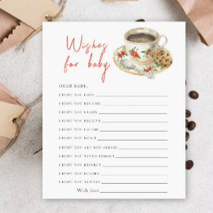 Baby brouwt koffie - wensen voor baby