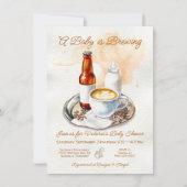 Baby brouwt koffiebier baby-flessendouche kaart (Voorkant)