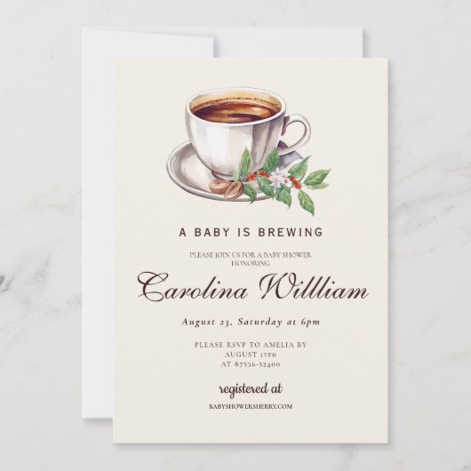 Baby brouwt koffiebruin Baby shower Kaart (Voorkant)