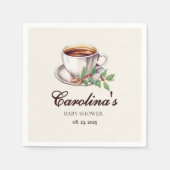 Baby brouwt koffiebruin Baby shower Servet (Voorkant)