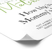 Baby brouwt Matcha Hoe groot is mama's buik Poster (Hoek)