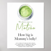Baby brouwt Matcha Hoe groot is mama's buik Poster (Voorkant)