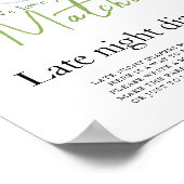 Baby brouwt matcha Laat nachts luierspel Poster (Hoek)