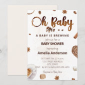 Baby brouwt Oh Baby Coffee Baby shower Kaart (Voorkant / Achterkant)