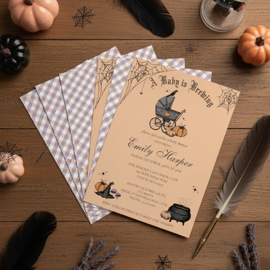 Baby brouwt Oranje genderneutraal Baby shower Kaart