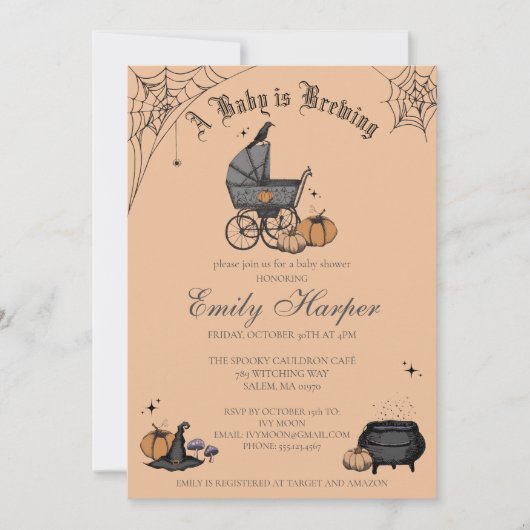 Baby brouwt Oranje genderneutraal Baby shower Kaart (Voorkant)