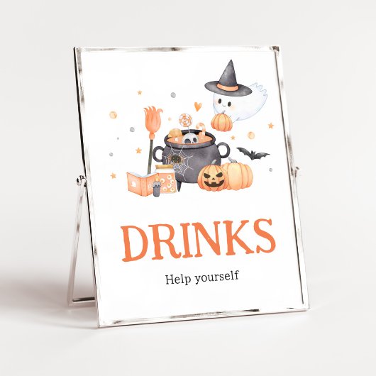 Baby brouwt Oranje Halloween Drinken Poster