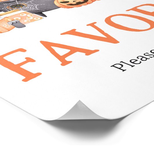 Baby brouwt Oranje Halloween-gunsten Poster (Hoek)