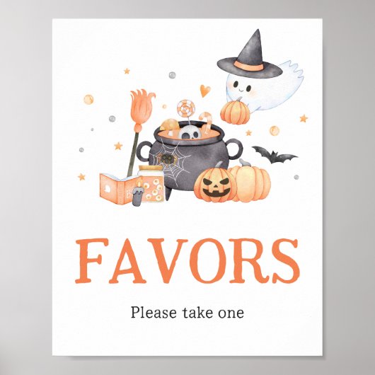 Baby brouwt Oranje Halloween-gunsten Poster (Voorkant)