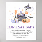 Baby brouwt Paarse Don't Say Baby Poster (Voorkant)