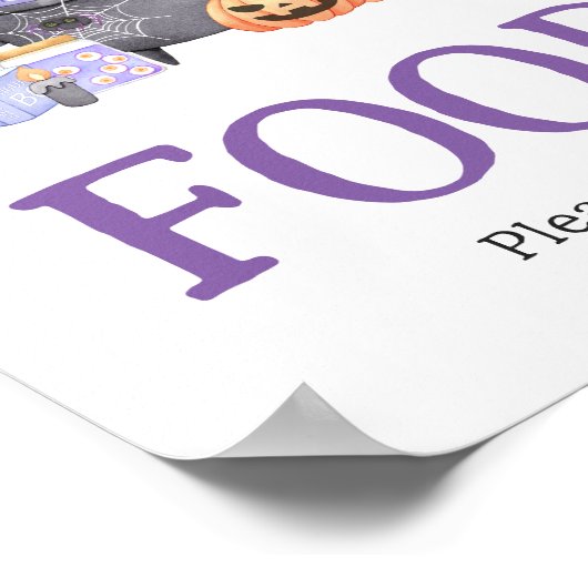 Baby brouwt Paarse Halloween Poster (Hoek)