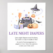 Baby brouwt Paarse nachtluiers Poster (Voorkant)