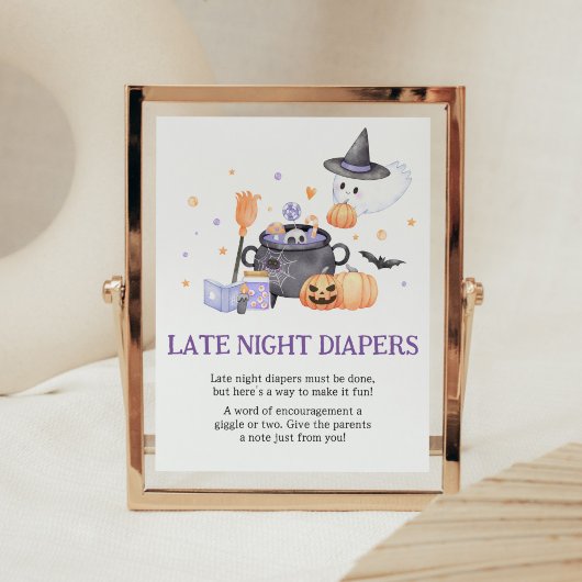 Baby brouwt Paarse nachtluiers Poster