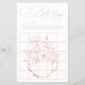 Baby brouwt Roze Bloemen Baby Bingo Flyer