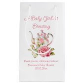 baby brouwt roze bloementheepot baby shower klein cadeauzakje (Voorkant)