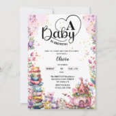 baby brouwt roze gouden thee baby shower kaart (Voorkant)