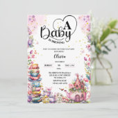 baby brouwt roze gouden thee baby shower kaart (Staand voorkant)