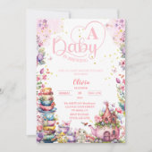 baby brouwt roze gouden thee baby shower kaart (Voorkant)