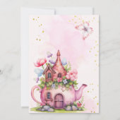 baby brouwt roze gouden thee baby shower kaart (Achterkant)