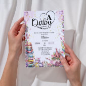 baby brouwt roze gouden thee baby shower kaart