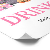 Baby brouwt roze Halloween Baby shower Drinken Poster (Hoek)