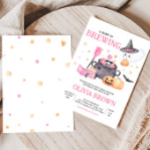 Baby brouwt roze Halloween-Baby shower Kaart