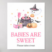 Baby brouwt roze Halloween-baby's zijn zoet Poster (Voorkant)