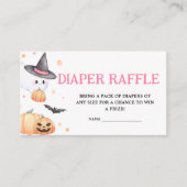 Baby brouwt roze Halloween Luier Raffle Informatiekaartje (Voorkant)