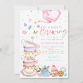 Baby brouwt roze thee Baby shower Kaart (Voorkant)