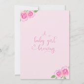 Baby brouwt roze theepot meisje Baby shower Kaart (Achterkant)