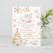 Baby brouwt roze winterthee Baby shower Kaart (Staand voorkant)