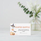 Baby brouwt Sinaasappel Halloween Luier Raffle Informatiekaartje (Staand voorkant)
