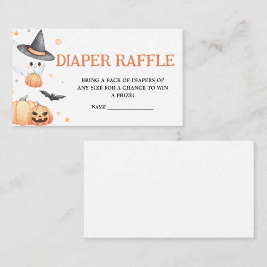 Baby brouwt Sinaasappel Halloween Luier Raffle Informatiekaartje (Voorkant / Achterkant)