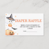 Baby brouwt Sinaasappel Halloween Luier Raffle Informatiekaartje (Voorkant)