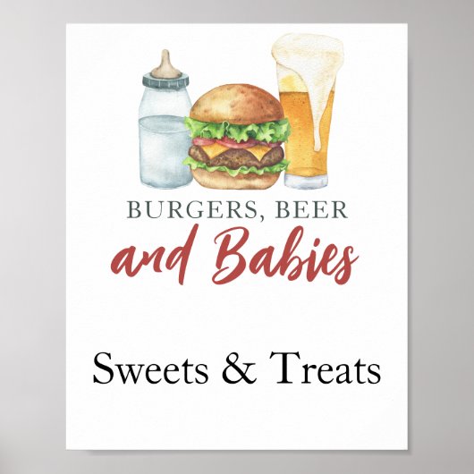 Baby brouwt snoep en behandelt baby shower poster (Voorkant)