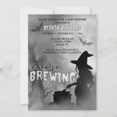 Baby brouwt spookachtig heks Halloween Baby shower Kaart (Voorkant)