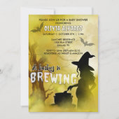 Baby brouwt spookachtig heks Halloween Baby shower Kaart (Voorkant)
