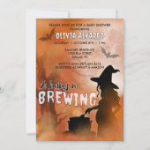 Baby brouwt spookachtig heks Halloween Baby shower Kaart (Voorkant)