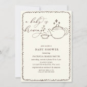 Baby brouwt thee genderneutraal Baby shower Kaart (Voorkant)