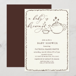 Baby brouwt thee genderneutraal Baby shower Kaart
