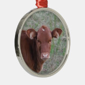 Baby bruine Koe Metalen Ornament (Rechts)
