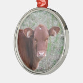 Baby bruine Koe Metalen Ornament (Links)