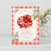 Baby Brunch Aardbeienfruitpannenkoek Kaart (Staand voorkant)