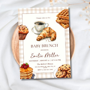 Baby Brunch Baby Shower Koffie Croissant Ontbijt Kaart